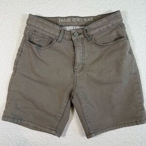 Vintage Genes Black Mens Size 28W French Terry Denim Slim Fit Dark Gray Shorts